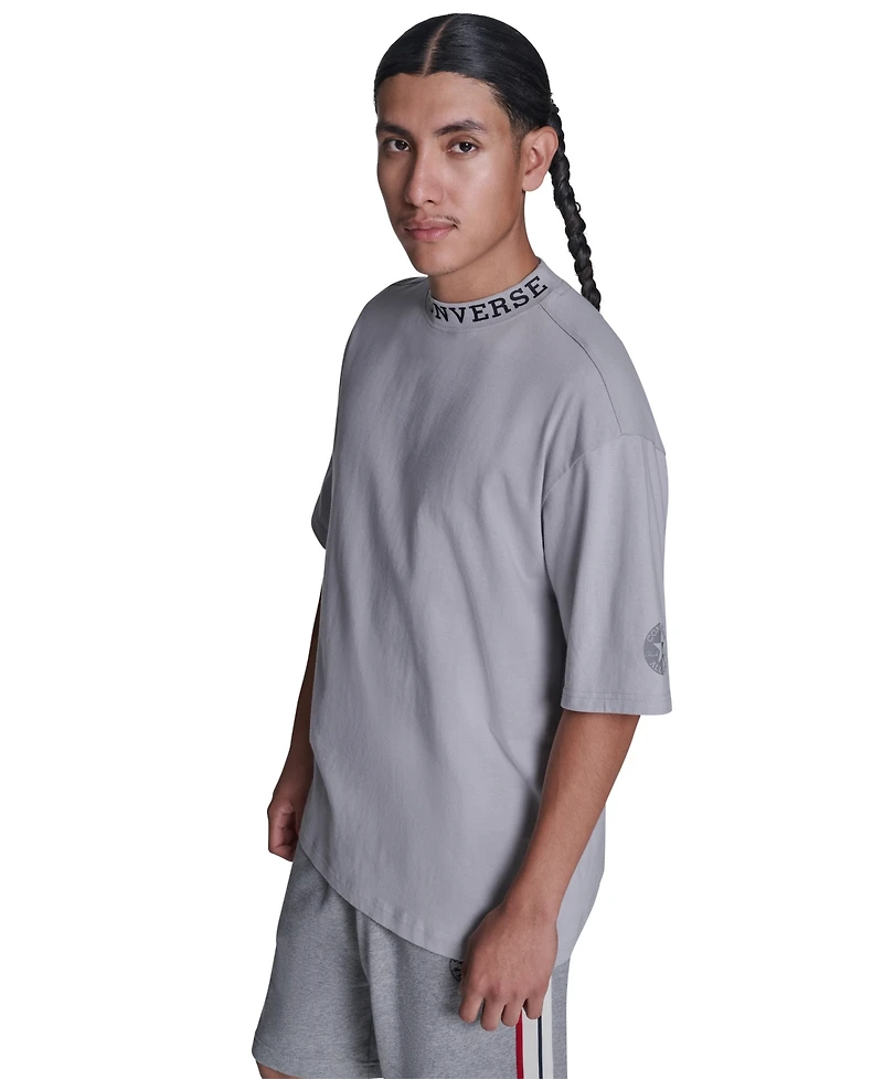 Converse Men's Short-Sleeve Mock Neck T-Shirt