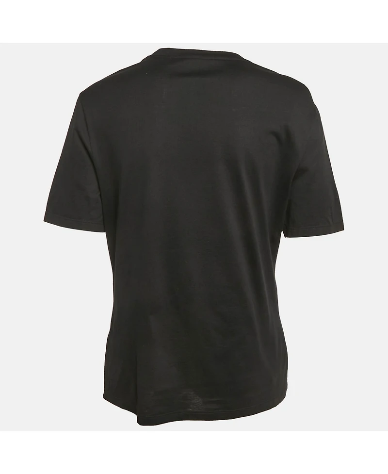 Pre-Owned Versace Women's Black Medusa Rhinestone Jersey T-Shirt