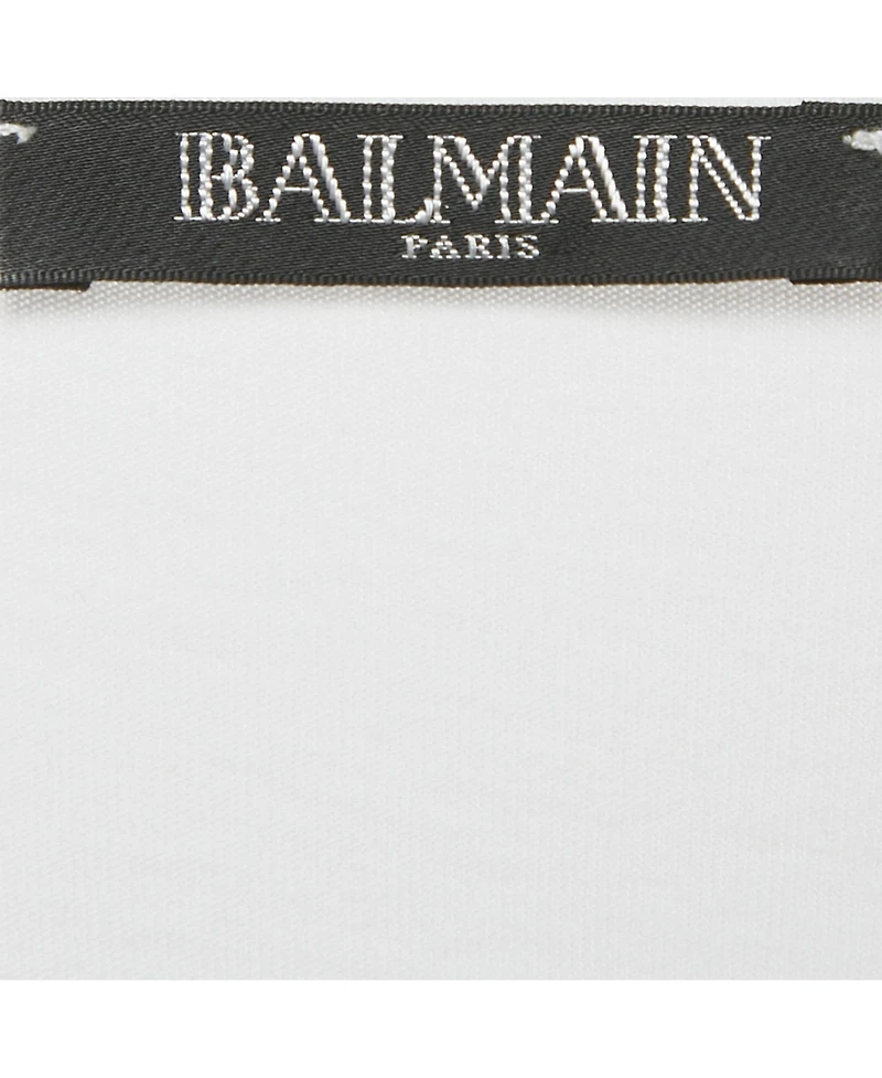 Pre-Owned Balmain Women's White Logo Print Jersey Sleeveless T-Shirt