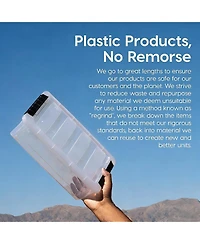 Yigii Clear Plastic Storage Bins with Latches - 6 Pack