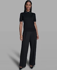 Karl Lagerfeld Paris Women's Collared Sweater