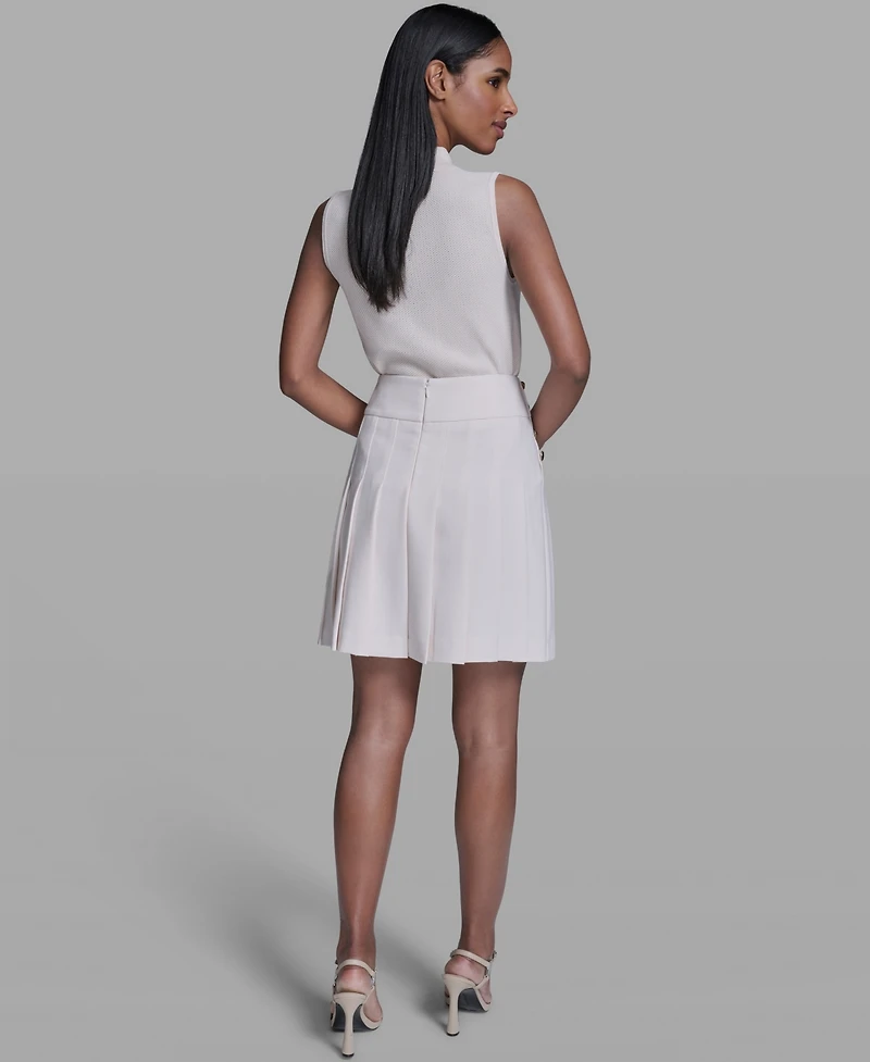 Karl Lagerfeld Paris Women's Woven Knee Length Pleated Skirt