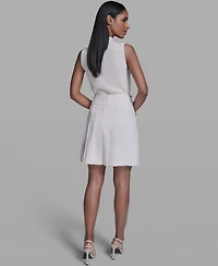 Karl Lagerfeld Paris Women's Woven Knee Length Pleated Skirt
