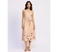 En Saison Women's Donna V-Neck Midi Dress