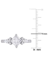 Macy's Moissanite (1-3/8 ct. t.w.) Princess Ring Sterling Silver
