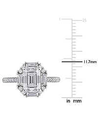 Macy's Moissanite (2-5/8 ct. t.w.) Multi-Cluster Ring Sterling Silver