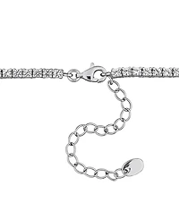 Macy's Sapphire (7/8 ct. t.w.) and White (5-7/8 Floral Necklace Sterling Silver