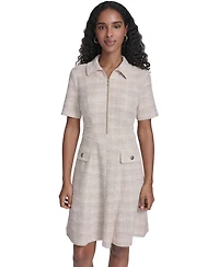 Tommy Hilfiger Women's Short-Sleeve Zipper-Front Dress
