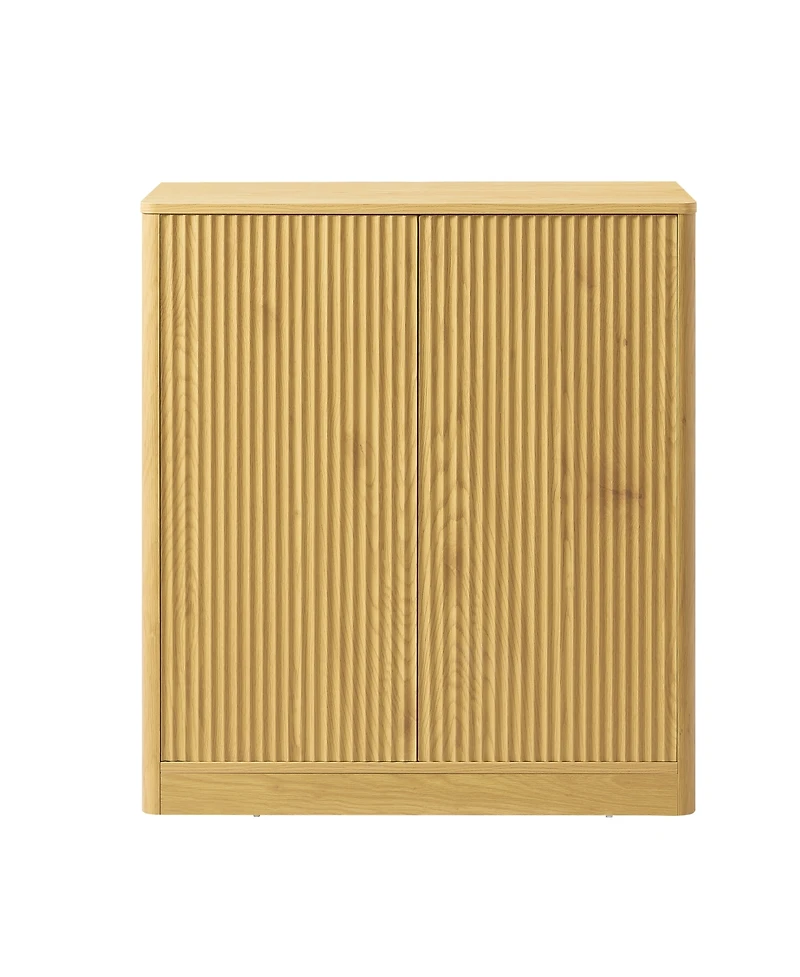 Streamdale Furniture 31.5" Modern Wavy Sideboard Cabinet with Curved Design, 2 Doors.