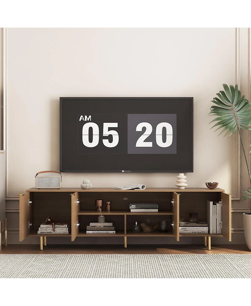 Streamdale Furniture Wood Modern Tv Stand Entertainment Center with Storage Doors, Media Cabinet