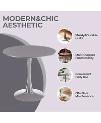 Streamdale Furniture 31.5" Gray Tulip Dining Table for 2-4 People