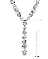 Macy's White Sapphire (118 ct. t.w.) Lariat Necklace in Sterling Silver