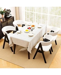 Costway Dining Chairs Mid-Century Upholstered Kitchen Armchairs with Padded Seat