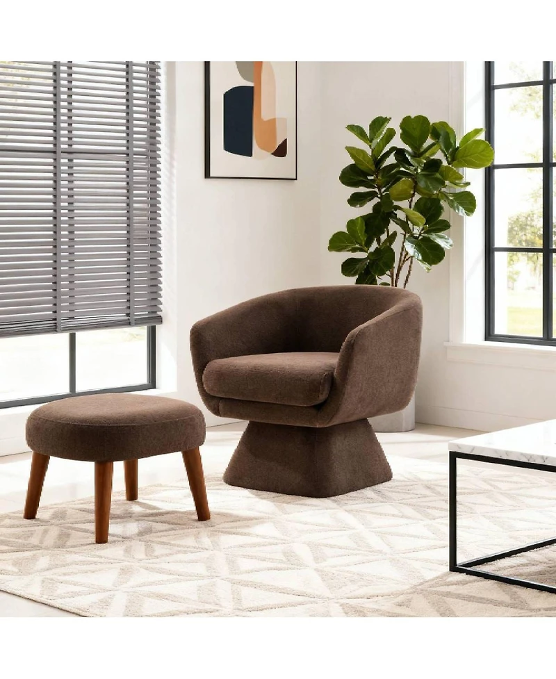 Streamdale Furniture Lazy Chair with Ottoman, Modern Lounge Accent Chair, Upholstered Reading Chair