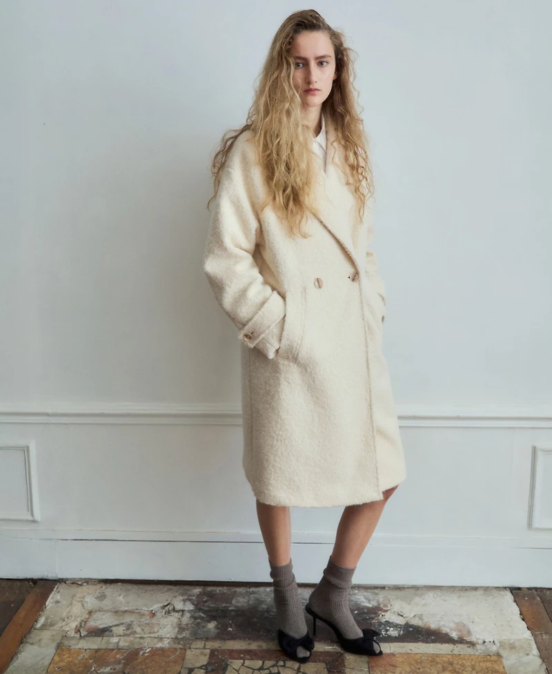 Mango Women's Lapels Boucle Coat