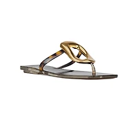 Jeffrey Campbell Linques-j Embellished T-Strap Flat Jelly Sandals