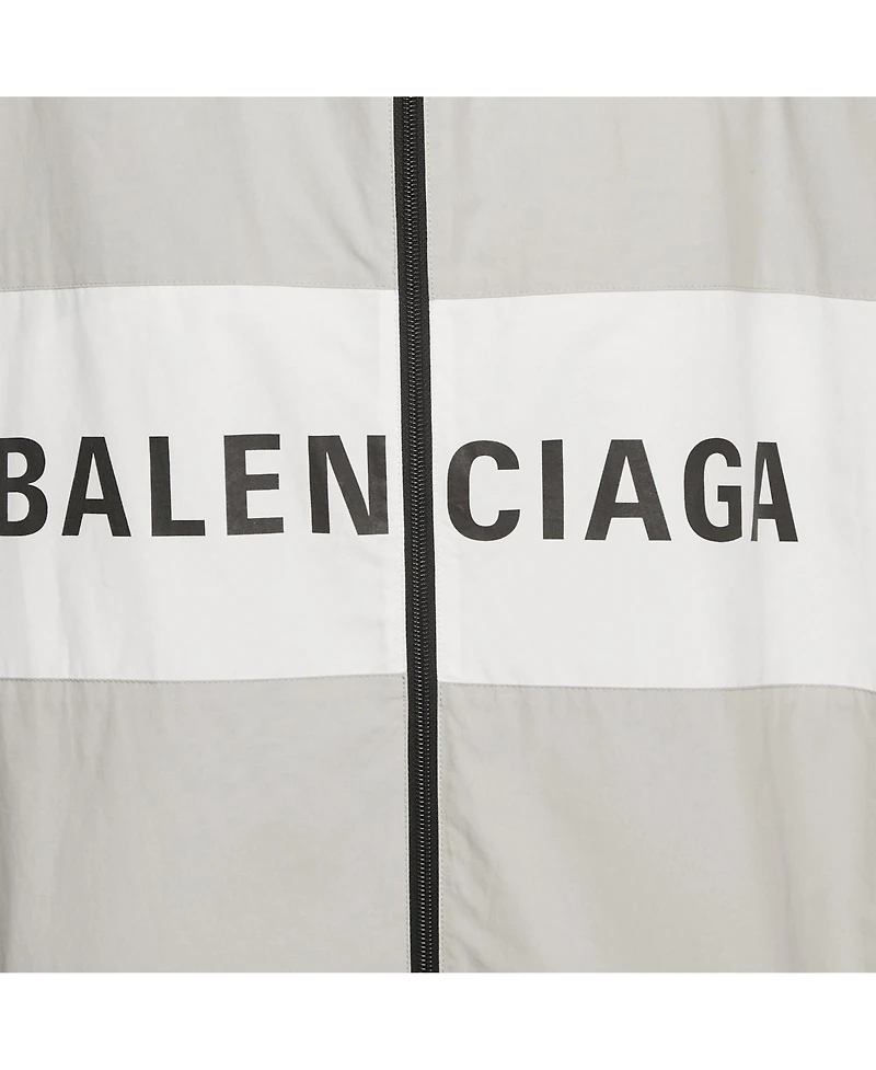 Pre-Owned Balenciaga Men's Unisex Grey Logo Print Oversized Jacket