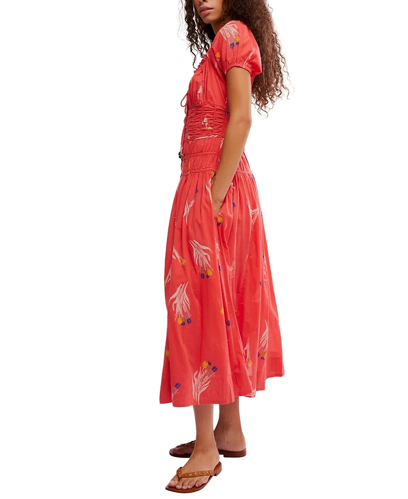 Free People Women's Complete Me Short-Sleeve Midi Dress