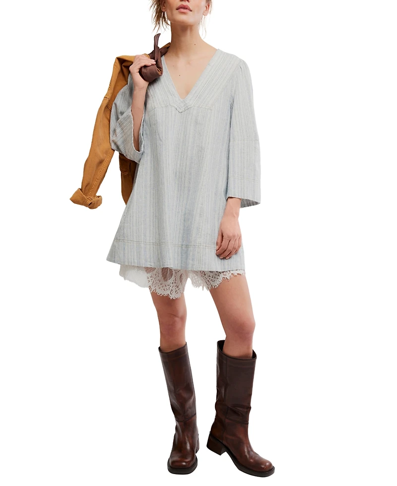 Free People Women's Goldie Balloon-Sleeve V-Neck Dress