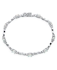 Bling Jewelry White Created Opal & Cz Forever Infinity Tennis Bracelet .925 Sterling Silver 7.5 Inch