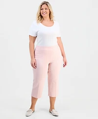 Jm Collection Plus Tummy Control Pull-On Capri Pants, Exclusively at Macy's