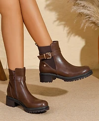 Berness Shane Chelsea Booties with Buckled Strap Detail