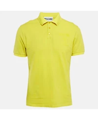 Pre-Owned Moschino Men's Couture Yellow Cotton Pique Polo T-Shirt