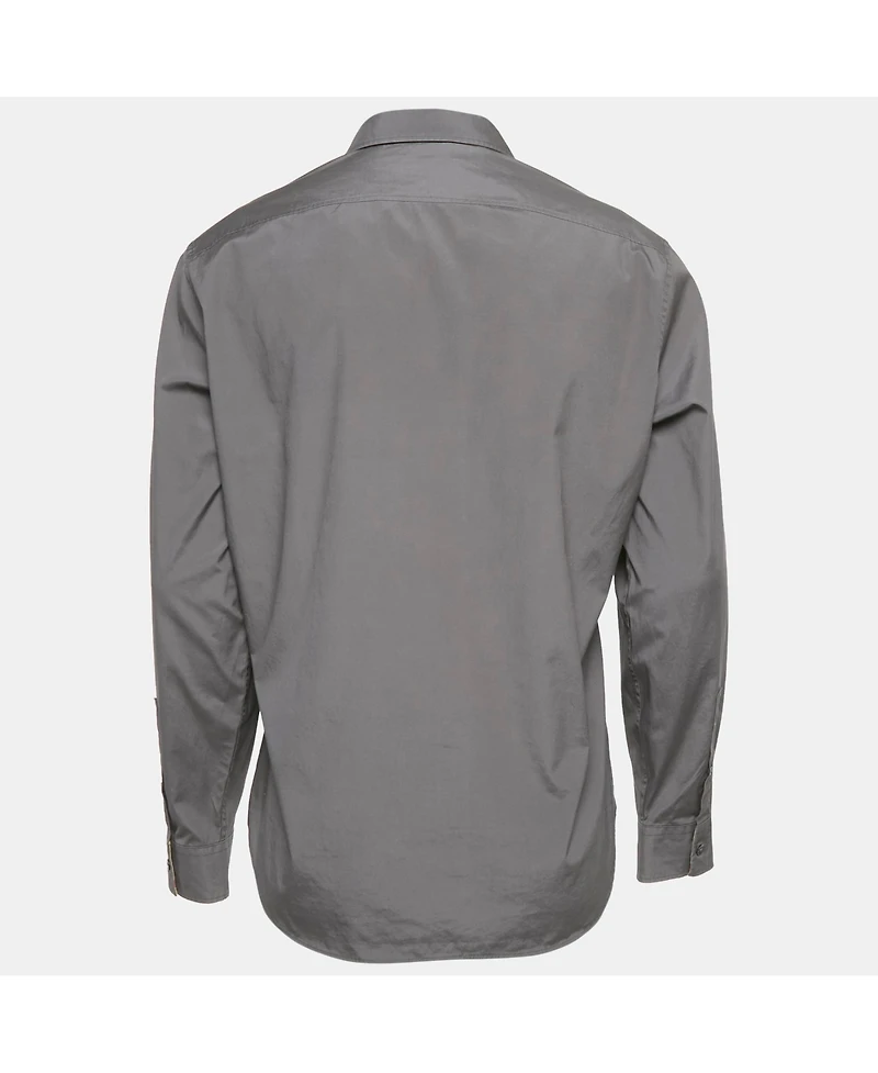 Pre-Owned Burberry Men's Brit Grey Cotton Button Front Shirt