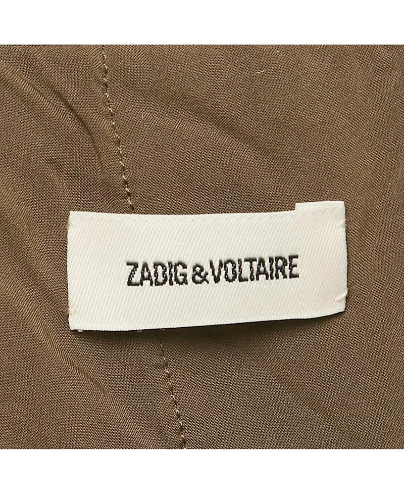 Pre-Owned Zadig & Voltaire Women's Green Lace Trim Velvet Joslin Midi Skirt