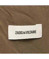 Pre-Owned Zadig & Voltaire Women's Green Lace Trim Velvet Joslin Midi Skirt