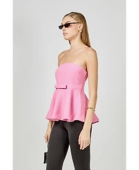 endless rose Women's Strapless Flared Top