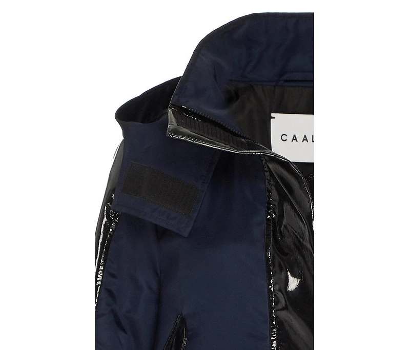 Caalo Women's Water-Resistant Cropped Raincoat