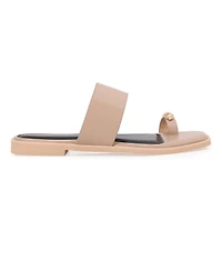 Berness Women's Kamila Gold-Tone Toe-Loop Slide Sandals