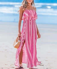 Cupshe Women's Sunset Fantasy Geo Maxi Beach Dress