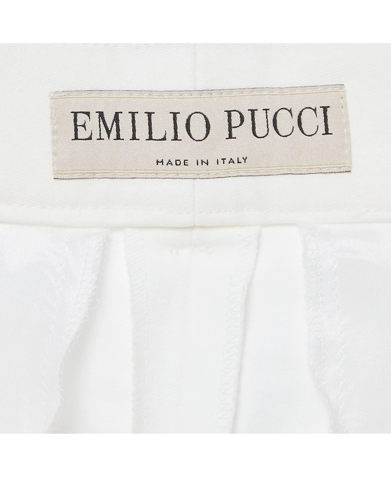 Pre-Owned Emilio Pucci Women's White Taffeta Trousers