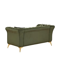 Streamdale Furniture Chesterfield Stanford Sofa, Tufted, Trinkled Fabric, Loveseater