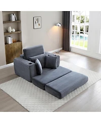 Streamdale Furniture 52.4" Oversized Corduroy Chaise Lounge Sofa Bed