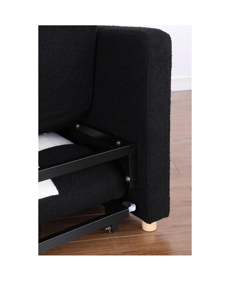 Streamdale Furniture 3-in-1 Sleeper Sofa Couch Bed, Small Teddy Convertible Loveseat Futon