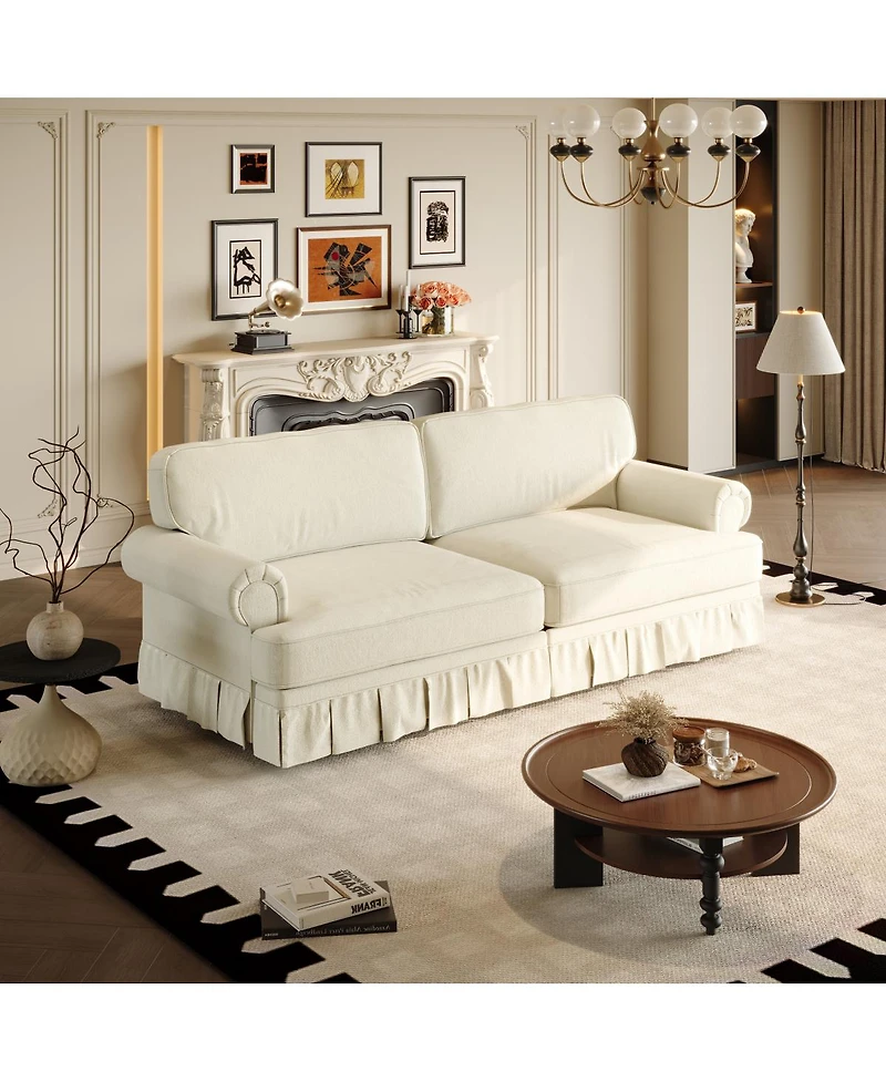 Streamdale Furniture Luxuriously Comfortable 3&4-Seater Cloud Couch, Chenille Sofa with Rolled Arms