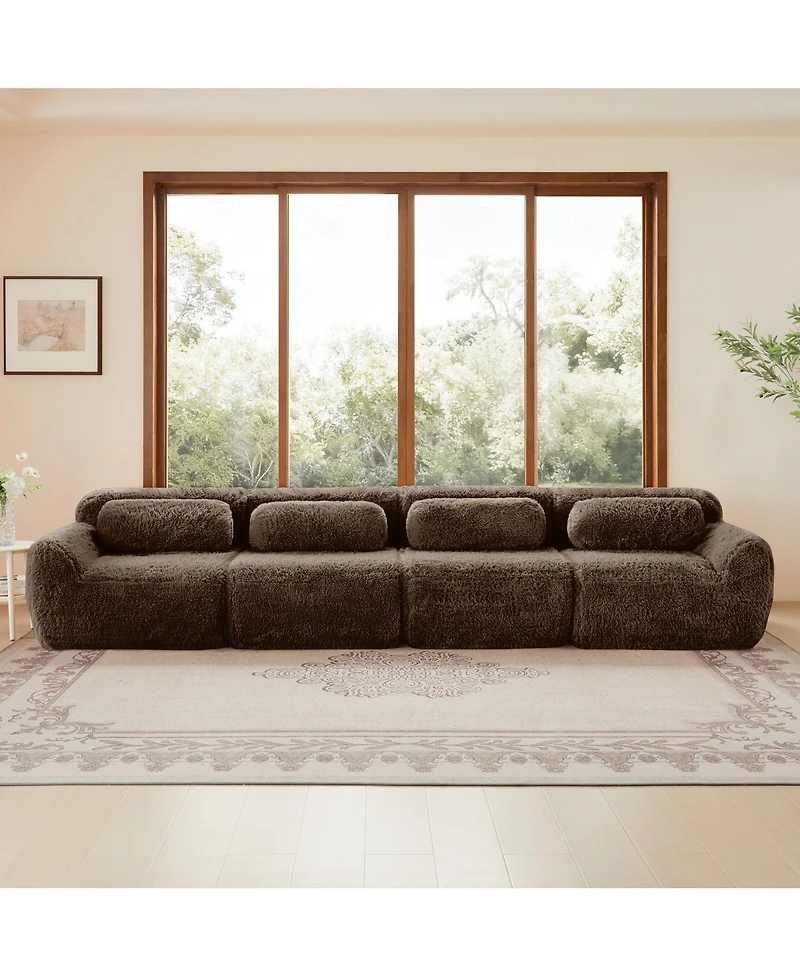 Streamdale Furniture Boneless Sofa, Plush Fabric, Ergonomic Design, Free Combination