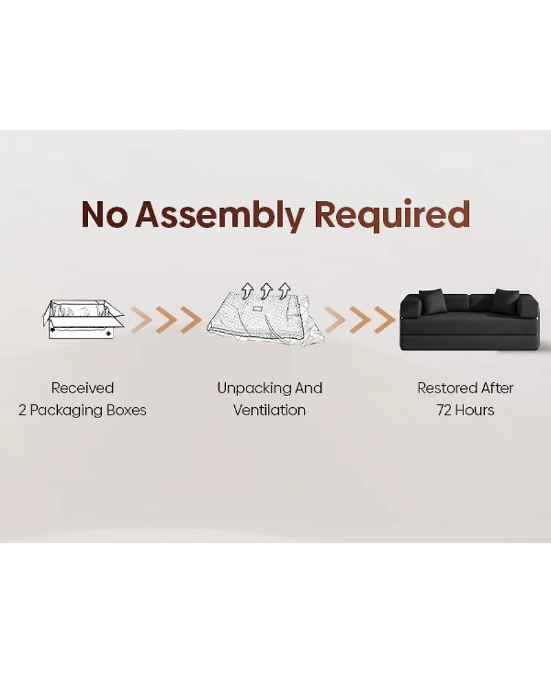 Streamdale Furniture Folding Sofa Bed Convertible Corduroy Couch King Size Floor Sleeper 4-in-1