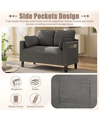 Streamdale 48'' Corduroy Loveseat Couch with Cushions and Side Storage