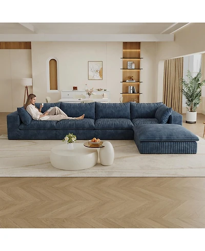 Streamdale Furniture Cloud Sofa, Corduroy, Deep Seat, Removable Cushion, No Assembly