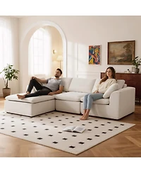 Streamdale Modern L-Shaped Sectional Sofa with Chaise Lounge, Corduroy Couch