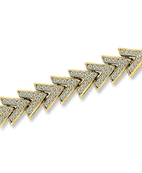 Macy's 2 1/10 ct. t.w Micro Pave Cubic Zirconia Stones Chevron Design Pattern Link Bracelet, Created for
