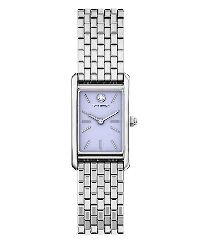 Tory Burch Women's The Eleanor Slim Quartz Two-Hand Silver Stainless Steel Watch, 22mm