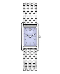 Tory Burch Women's The Eleanor Slim Quartz Two-Hand Silver Stainless Steel Watch, 22mm