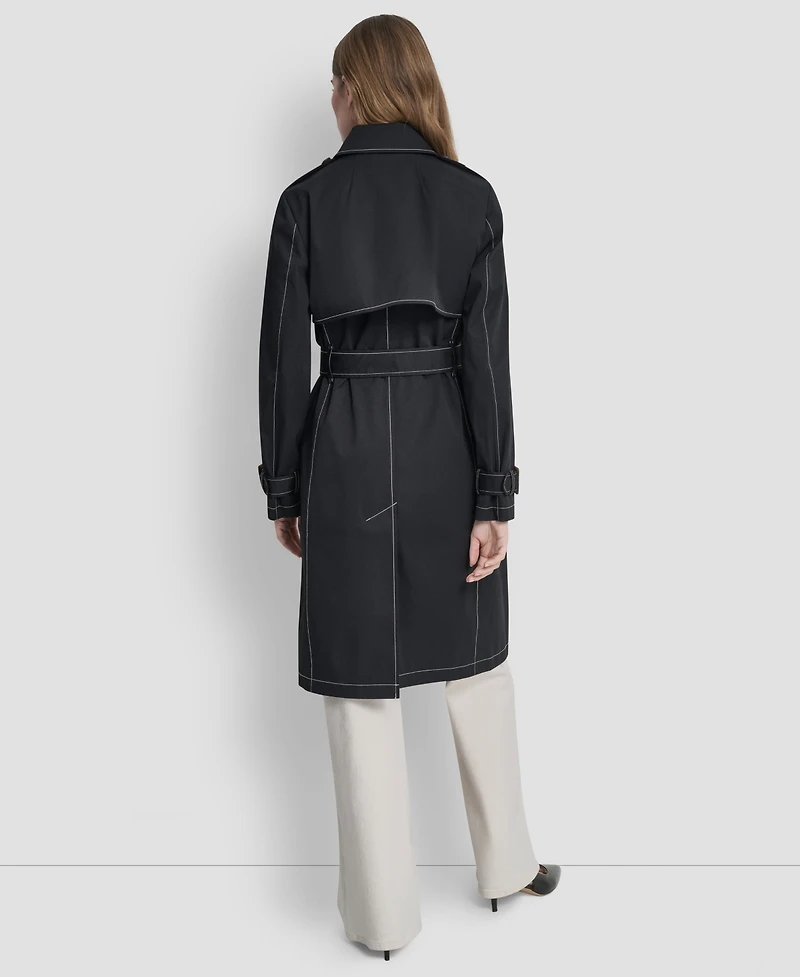Dkny Women's Top Collar Utility Raincoat