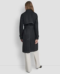 Dkny Women's Top Collar Utility Raincoat