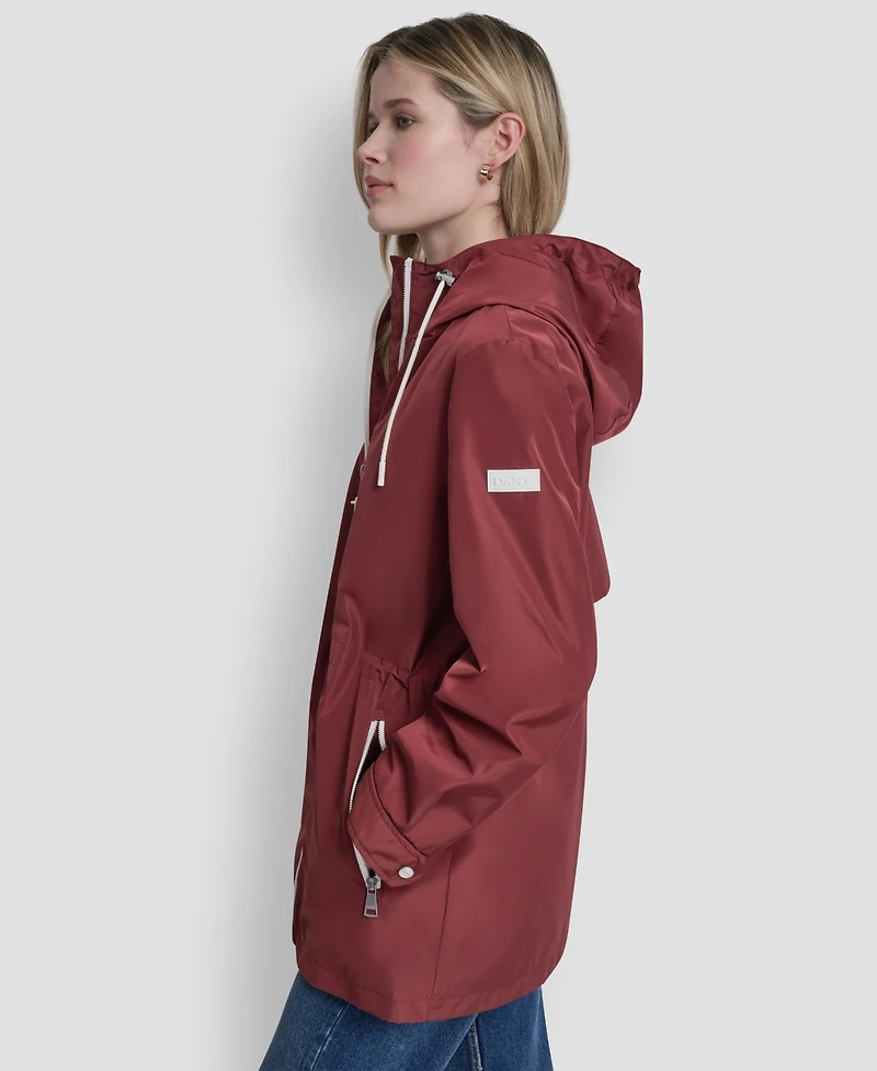 Dkny Women's Sporty Anorak Hooded Raincoat